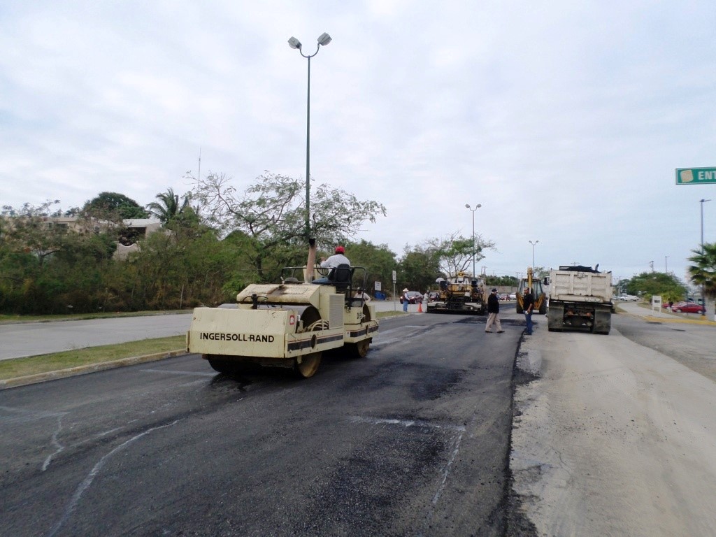 Realizó el Ayuntamiento de Tampico trabajos de reencarpetado en la Diagonal Sur- Norte