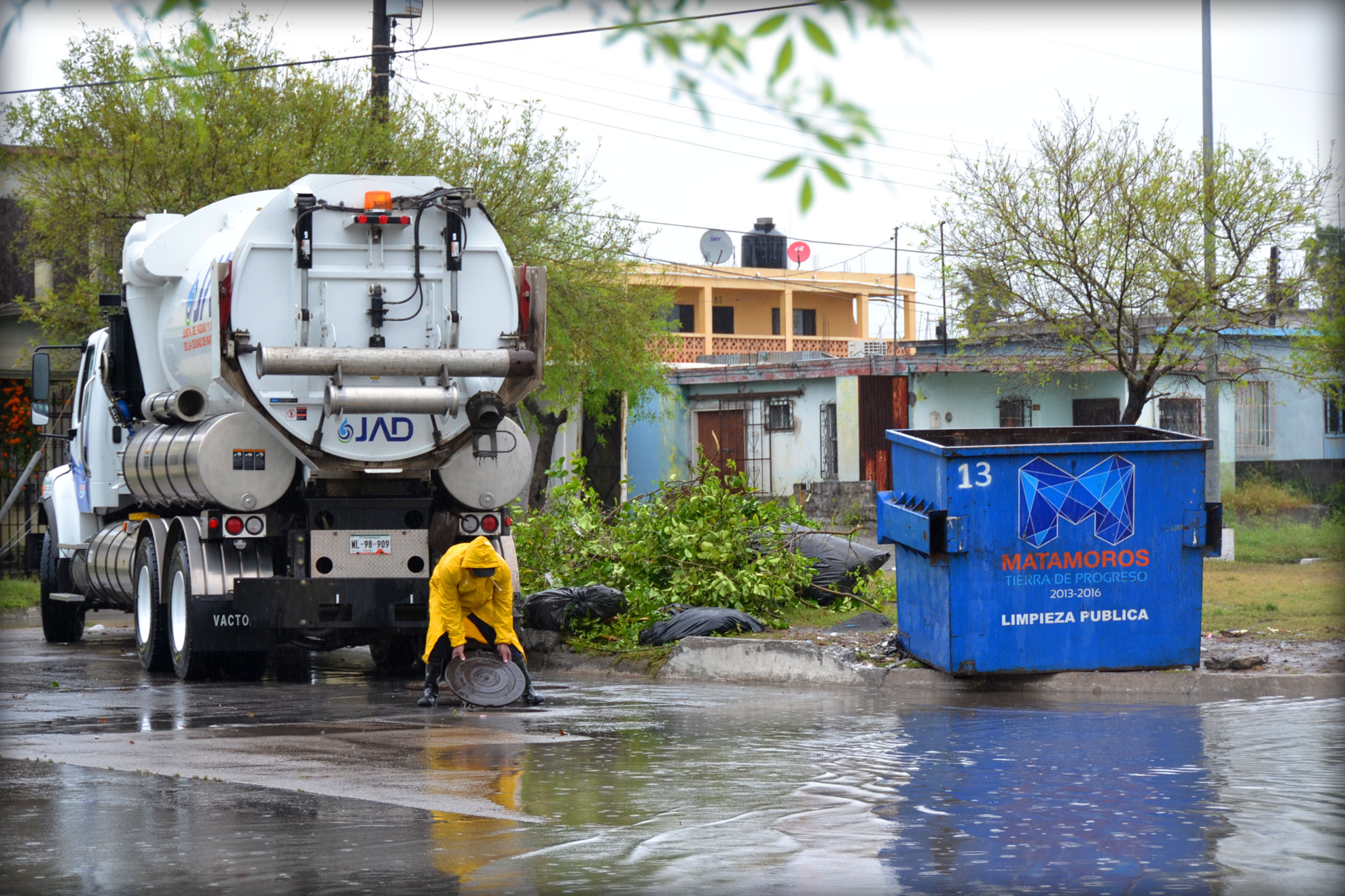 Implementa gobierno de Matamoros operativo por contingencia de lluvias