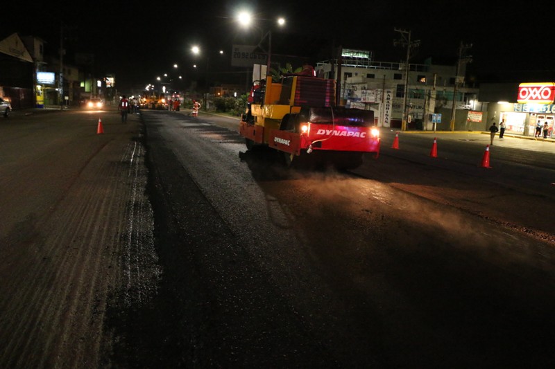 Continúa el avance del reencarpetado de la prolongación de la Avenida Hidalgo