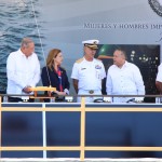 Acompaña alcalde Gustavo Torres Salinas al gobernador Egidio Torre Cantú en ceremonia de botadura de la patrulla costera Tulum