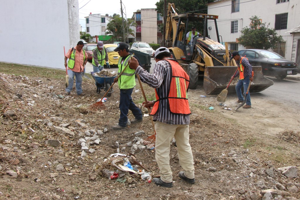 Realiza Ayuntamiento de Tampico recolección de basura especial y chapoleo en Infonavit