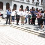 Supervisa Gustavo Torres avance de trabajos de rehabilitación de la plaza de Armas