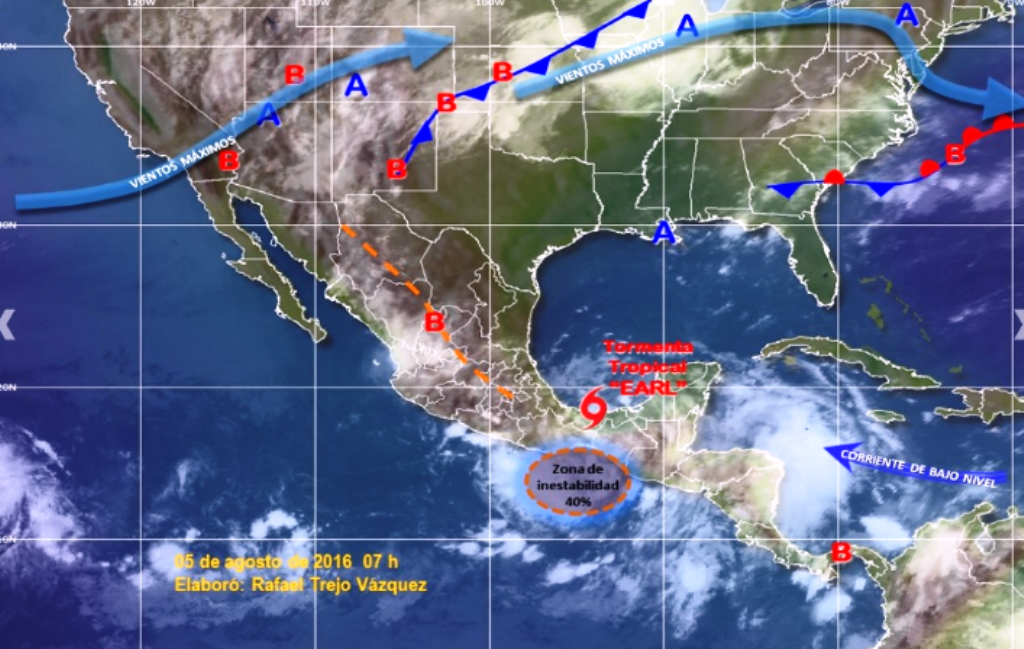 'Earl' podría ingresar otra vez a costas del sur de Veracruz