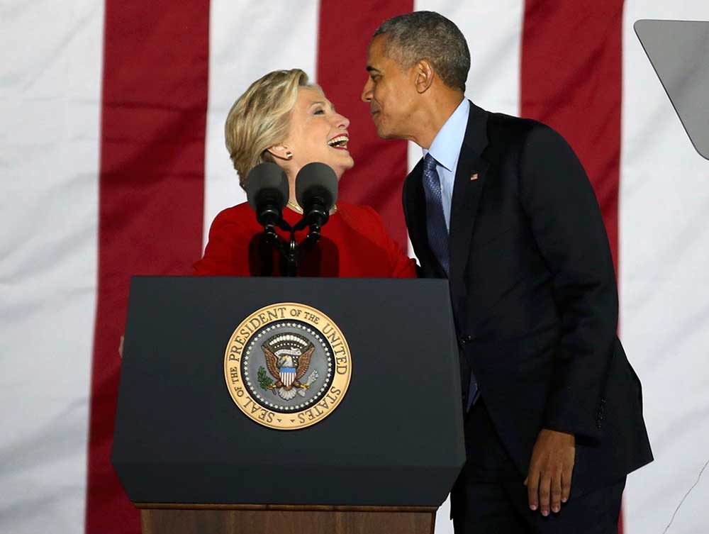 Hillary cierra su campaña acompañada de Michelle y Barack Obama
