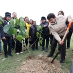 Alcaldesa siembra árboles en la Colonia Borreguera