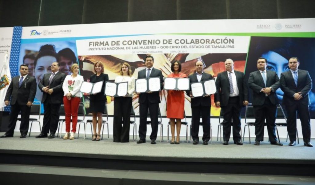 Suscriben convenio gobierno de Tamaulipas e INMUJER