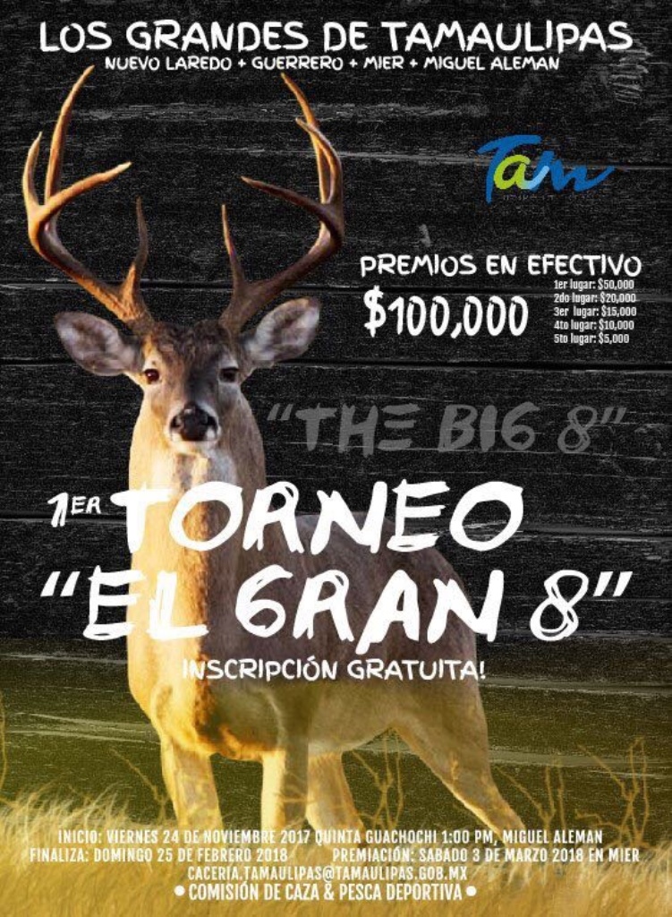 Lanzan 1° torneo cinegético “El Gran 8” en la frontera norte de Tamaulipas