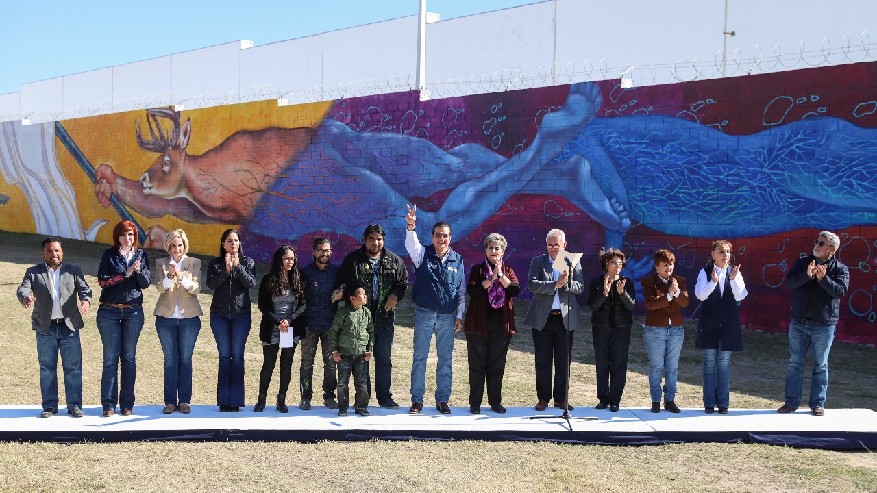 Inaugura Enrique Rivas gran mural urbano Inaugura Enrique Rivas gran mural urbano