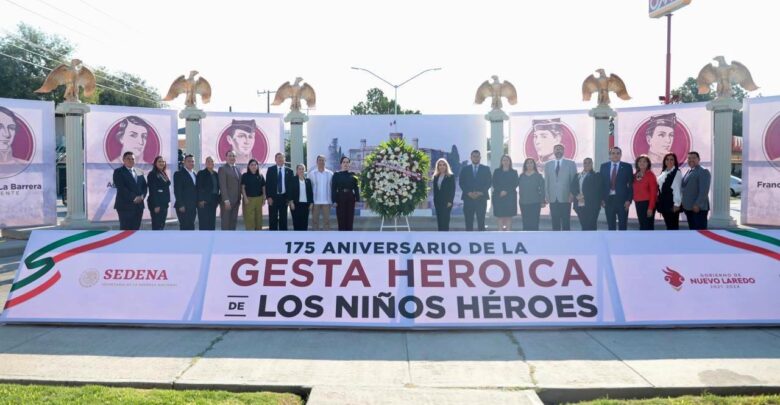 Conmemoran 175 aniversario de la gesta heroica de los Niños Héroes en Nuevo Laredo