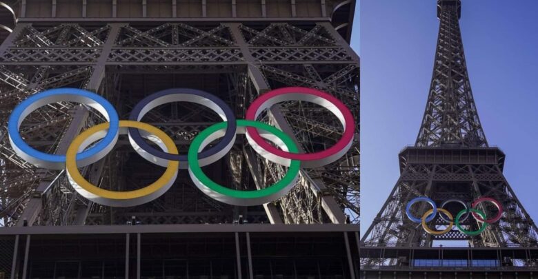 París 2024: Los Anillos Olímpicos adornan la Torre Eiffel