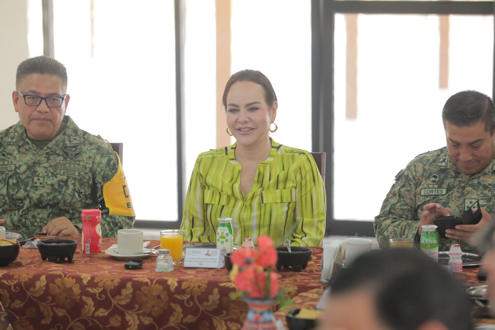 Encabezan alcaldesa Carmen Lilia Canturosas y autoridades militares trabajos de prevención ante posible llegada de huracán Beryl