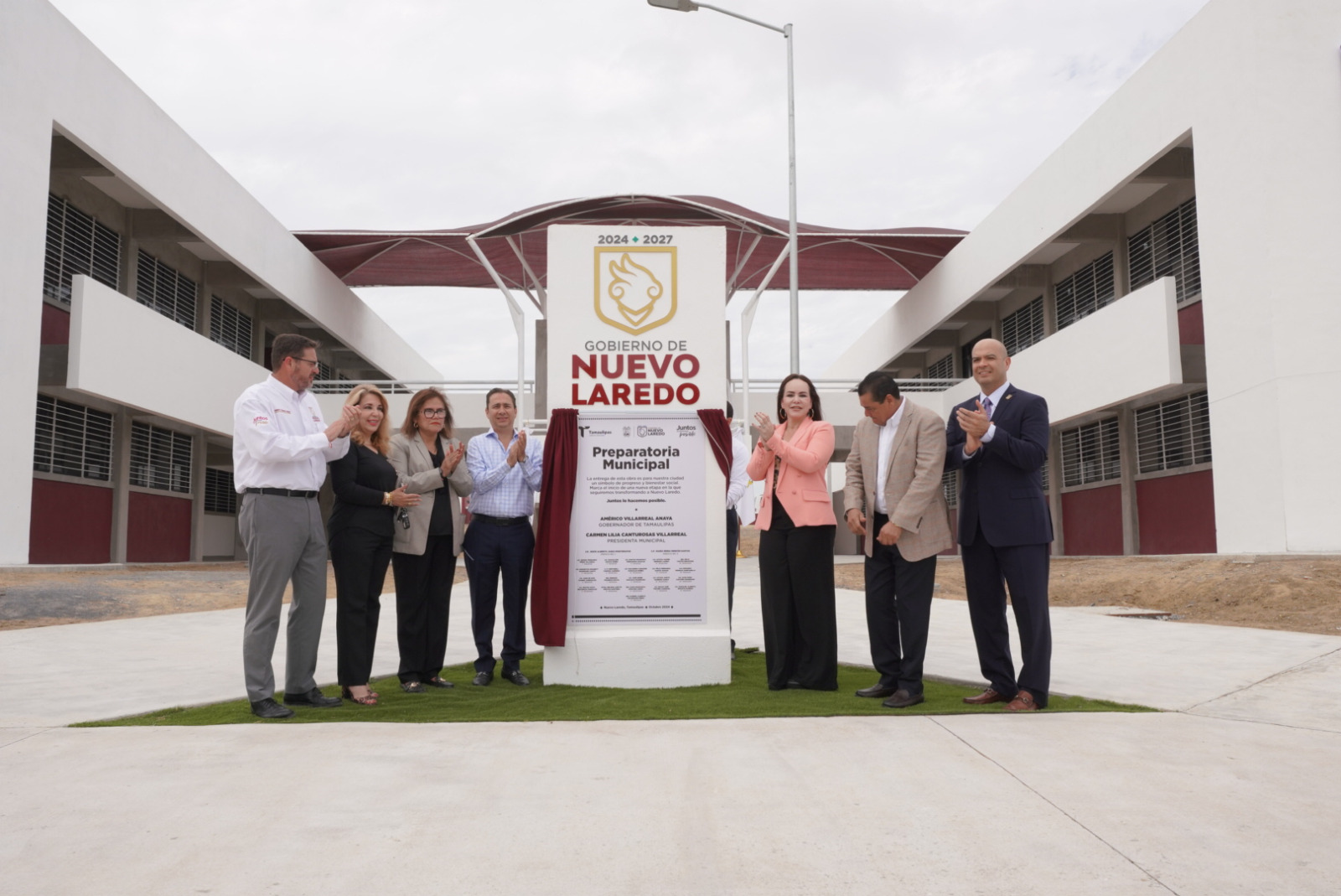 Entrega alcaldesa Carmen Lilia Canturosas la primera preparatoria autosustentable de Tamaulipas