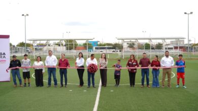 Gobierno de Nuevo Laredo entrega renovada área deportiva en Villas de San Miguel