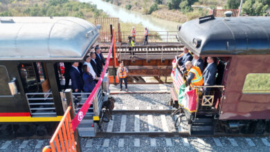 Inauguran gobernador Américo Villarreal y alcaldesa Carmen Lilia Canturosas Segundo Puente Ferroviario Internacional en Nuevo Laredo