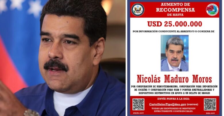 DEA ofrece 25 millones de dólares por información que lleve a la captura de Nicolás Maduro DEA ofrece 25 millones de dólares por información que lleve a la captura de Nicolás Maduro