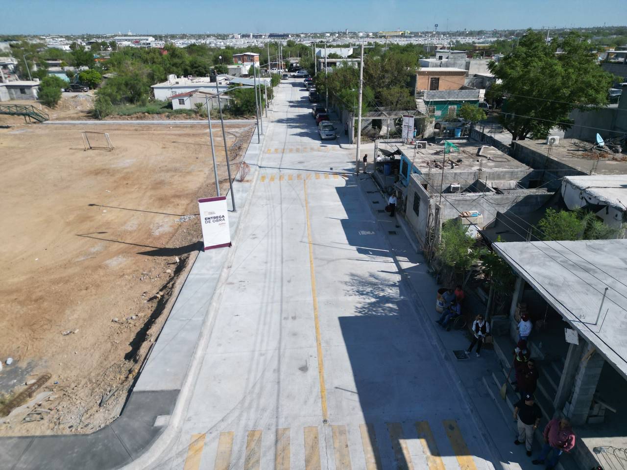 Alcadesa Carmen Lilia Canturosas entrega obras de pavimentación en la colonia 150 Aniversario