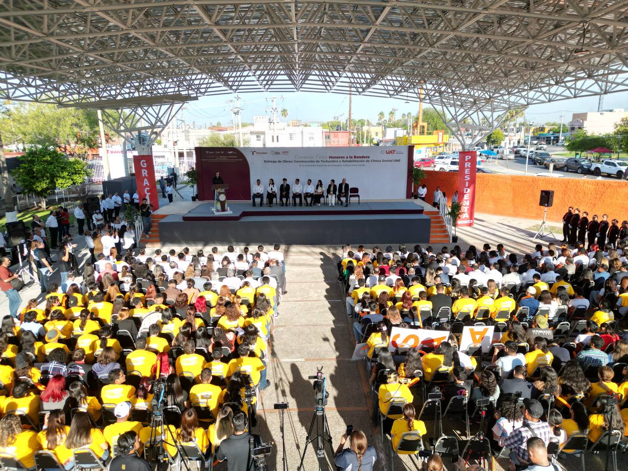 Carmen Lilia Canturosas y rector de la UAT fortalecen infraestructura educativa para beneficio de más de mil 500 estudiantes
