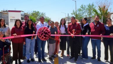 entrega alcaldesa Carmen Lilia Canturosas obras de repavimentación