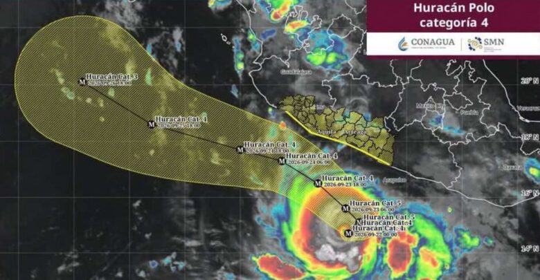 Huracán Polo alcanza categoría 5 frente a costas del Pacífico